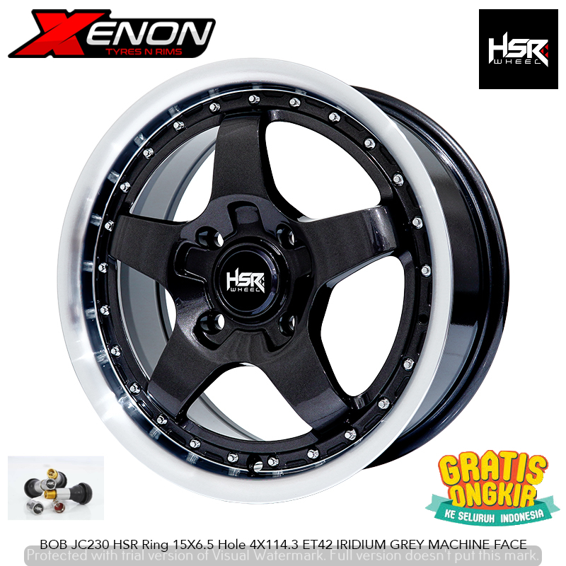 Velg Mobil Two Tone R15 HSR BOB Pcd 4x114,3 Ring 15 Buat Avanza Xenia Livina Galant Futura Confero