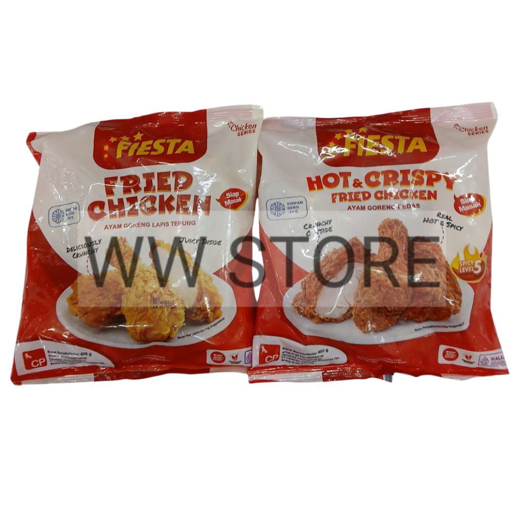 

Ayam goreng lapis tepung rasa asli / pedas SIAP MASAK halal MUI FIESTA Original / Hot & Spicy Fried Chicken 400g