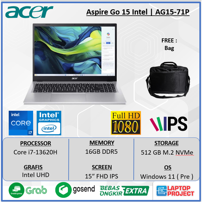 ACER ASPIRE GO AG15 I7 13620 16GB 512GB W11PRE 15.6 FullHD