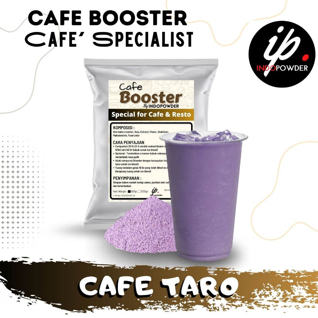 

Indopowder - Bubuk Minuman 500gr PREMIUM CAFÉ BOOSTER TARO Untuk Cafe, Waralaba dan Resto