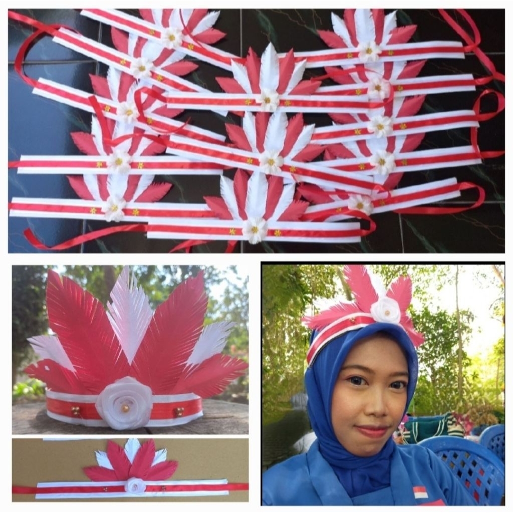 bando mahkota karnaval merah putih