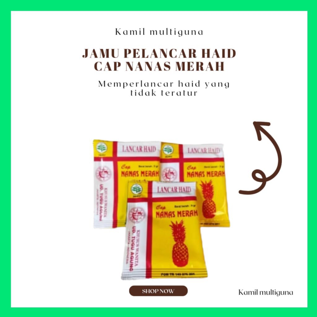 BPOM JAMU LANCAR HAID CAP NANAS MERAH ASLI ORIGINAL JAMU NANAS MERAH LANCAR HAID OBAT PELANCAR HAID
