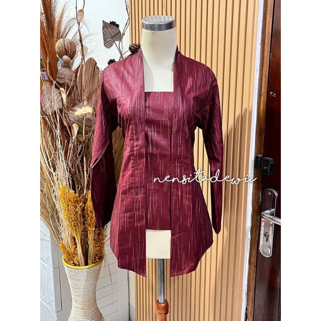 [Premium] Kebaya Lurik Modern, Motif Lidi - Kutubaru / Baju Jawa Lurik Alusan