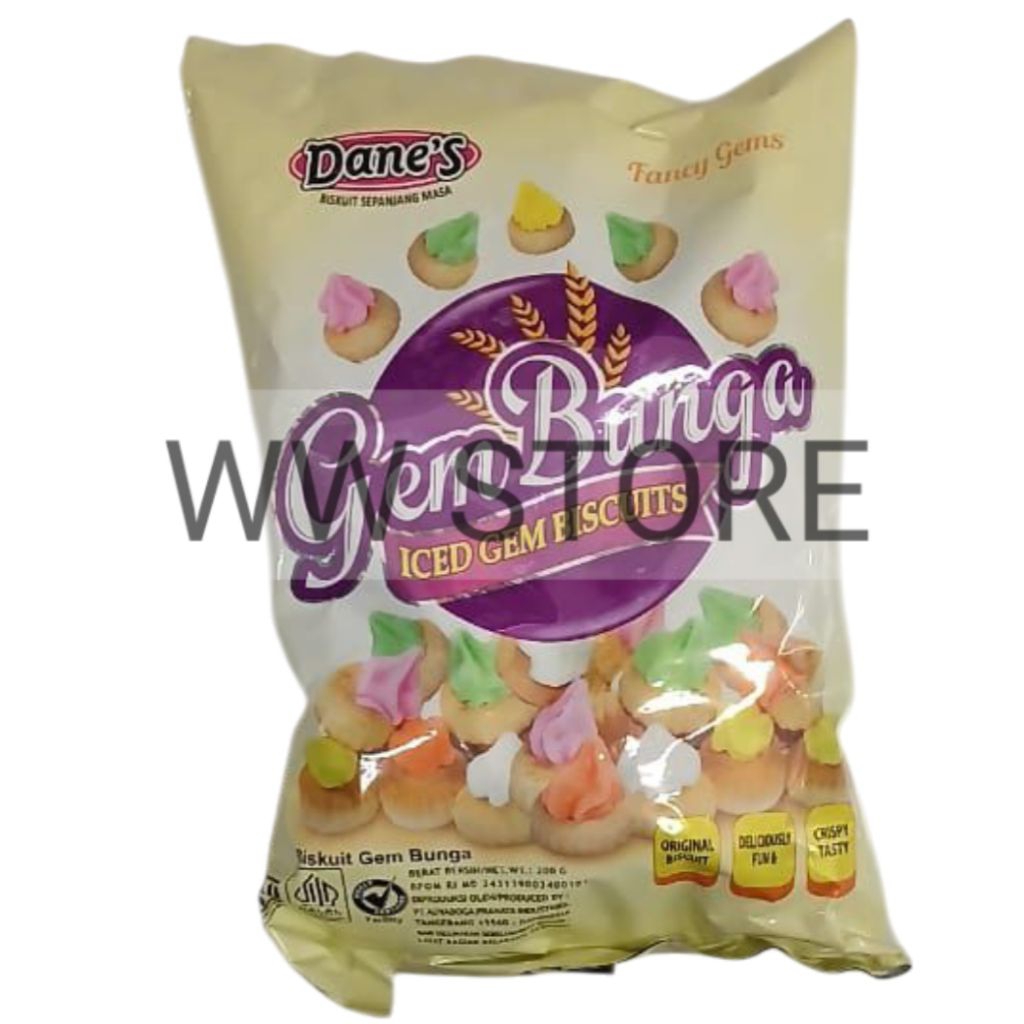 

Biskuit gems bunga halal MUI Dane's Fancy ICED GEM BISCUITS Biscuit 200g