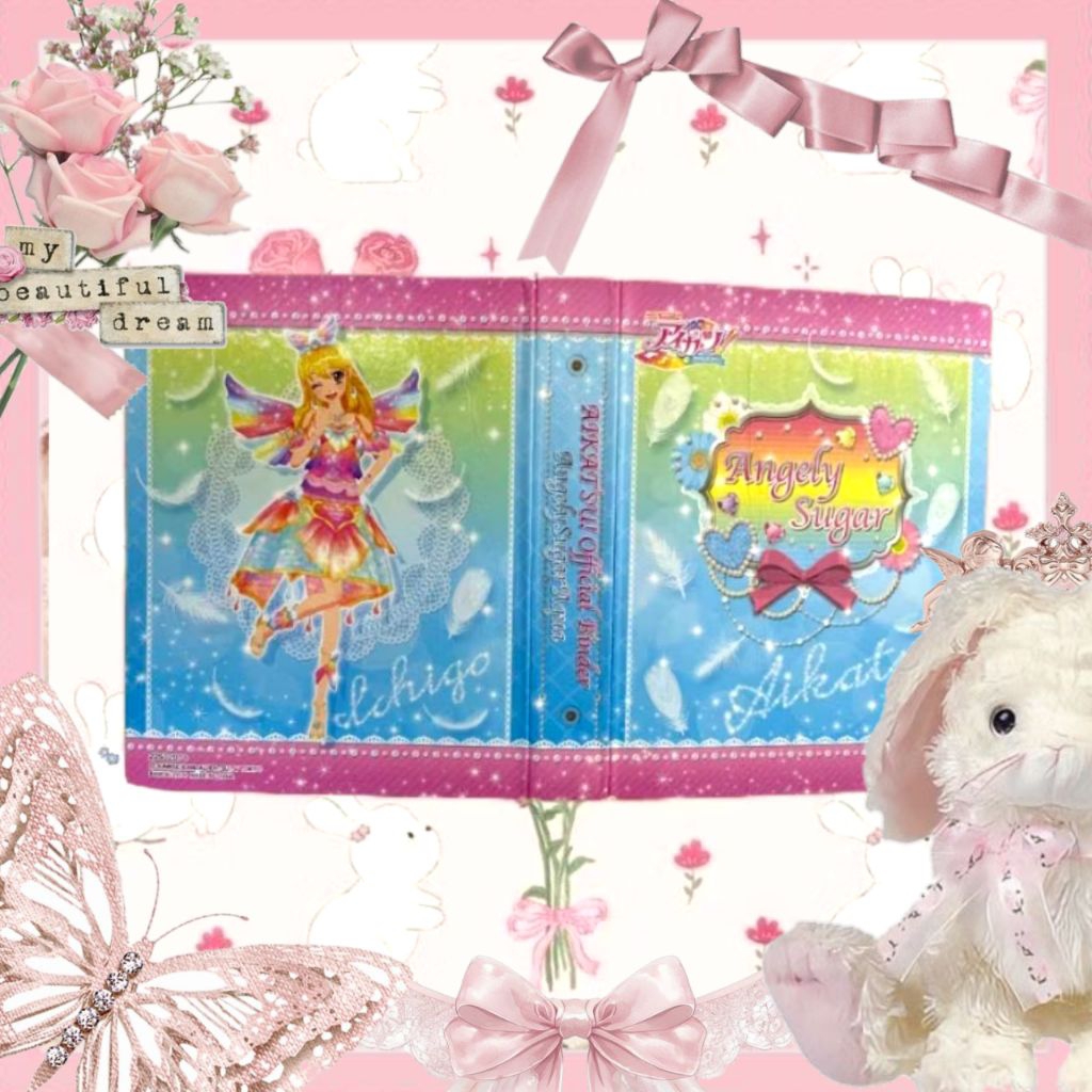 [OFFICIAL] BINDER AIKATSU WITH 10 REFILL ICHIGO HOSHIMIYA ANGELY SUGAR CUTE TYPE RARE JAPAN ORIGINAL