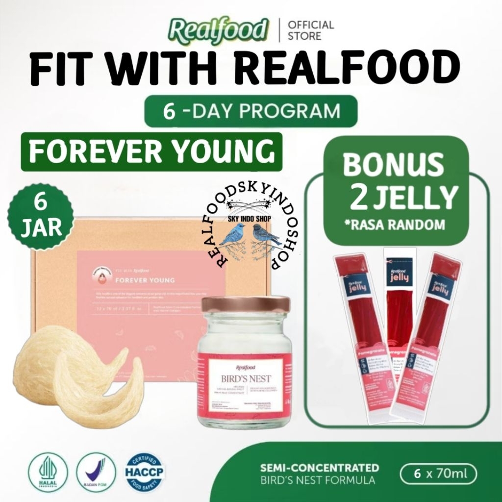 

Realfood Forever Young Kolagen Trial 6 Botol Bonus Jelly ( Minuman Sarang Burung Walet ) RSIS