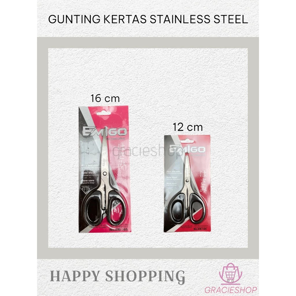

Gunting Kertas Stainless Steel 16 cm 12 cm / Gunting Kertas Tajam / Gunting Kertas Emigo