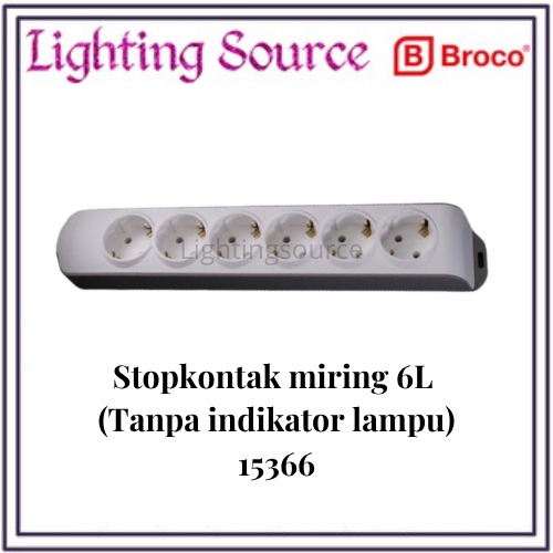 BROCO STOP KONTAK MIRING 6 LUBANG 15366 | 15366 IND (LAMPU) ORIGINAL BROCO