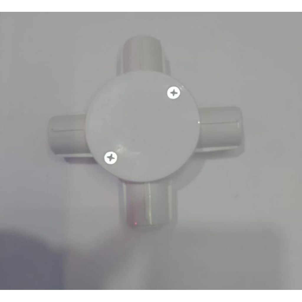 

T-Dus Listrik/Cross Dus 20mm Putih PolosCabang 4 Cross Dus