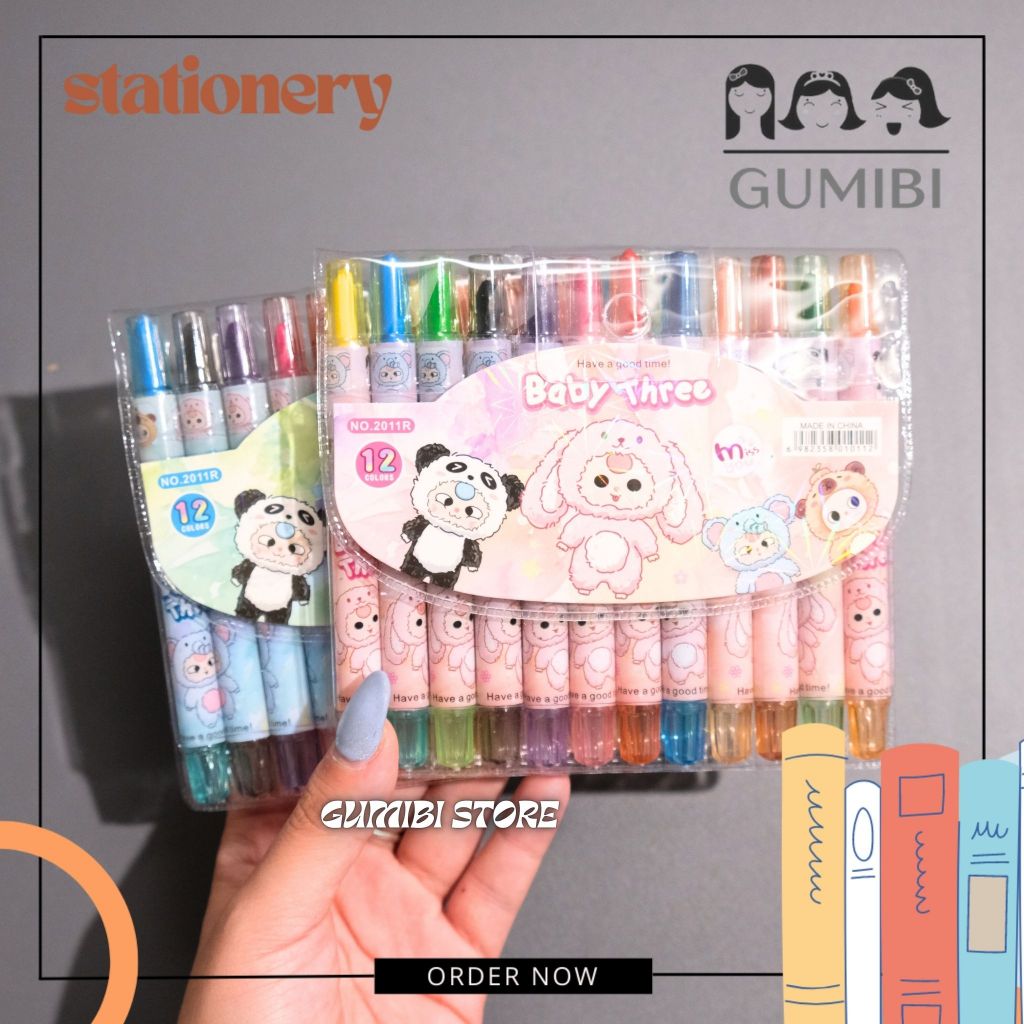 

KRAYON PUTAR MINI BABY THREE CRAYON PUTAR ISI 12 WARNA BABY THREE KRAYON TWIST MINI BABY THREE