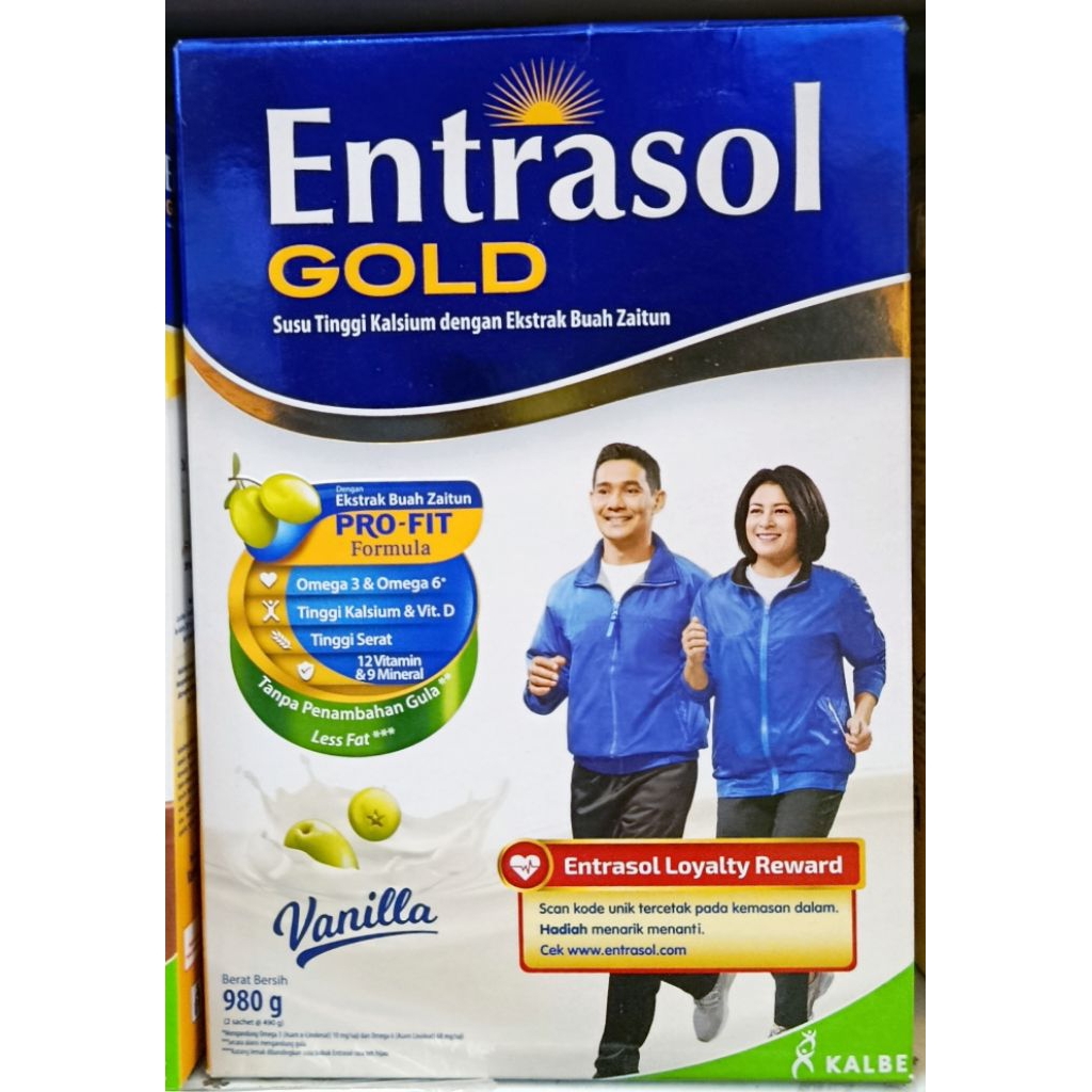 

ENTRASOL GOLD 980 Gram "Vanilla" || Susu Entrasol Gold Rasa Vanilla 340 Gram || Susu Lansia