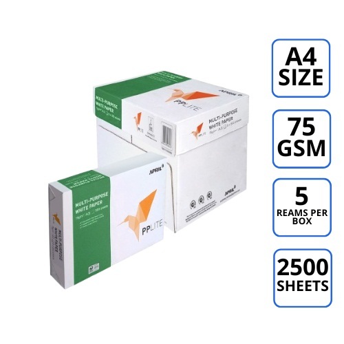 

PPLITE Kertas HVS A4 75 gram Paperlite (1 box 5 rim)