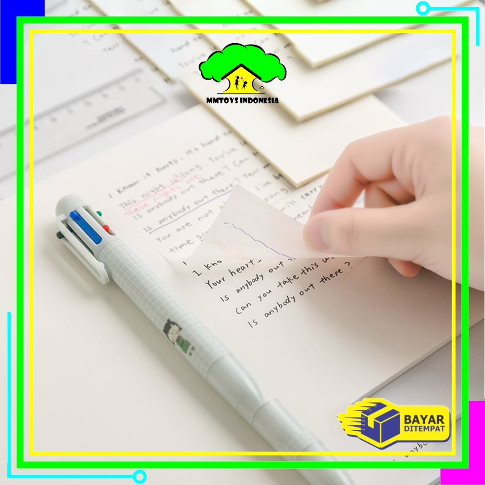 

EC MI-A87 Sticky Note Transparan Uk 51X76 Isi 50 Lembar Waterproof Serbaguna Untuk Kantor Sekolah / Kertas Memo Tahan Air / Memo Kertas Tempel Anti Air / Label Stickers Catatan Bening