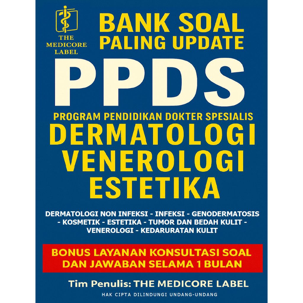 Bank Soal PPDS Kulit Spesialis Dermatologi Venerologi Estetika Sp.DVE Sp.KK Buku Tes Ujian Masuk Pro