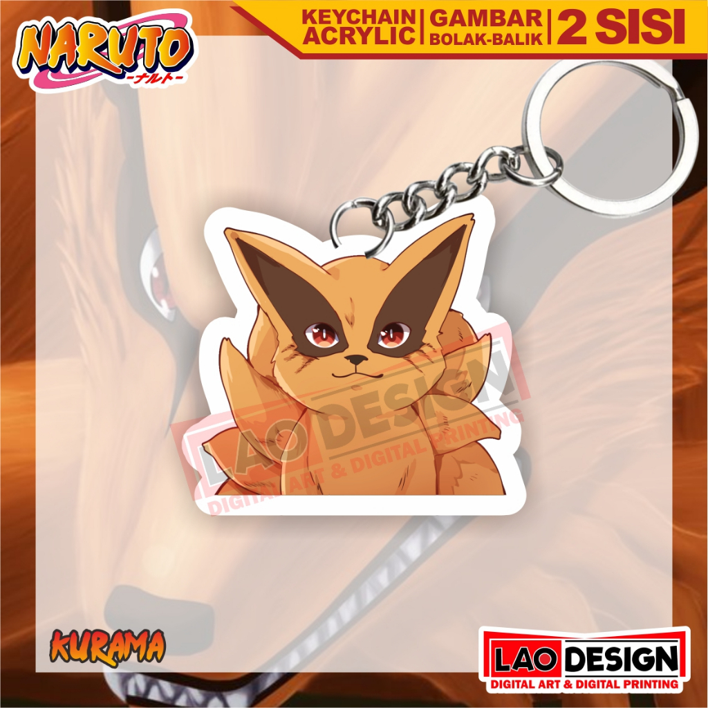Gantungan Kunci KURAMA - Gantungan Kunci Anime Naruto - Gantungan Kunci Akrilik - Gantungan Kunci Lu
