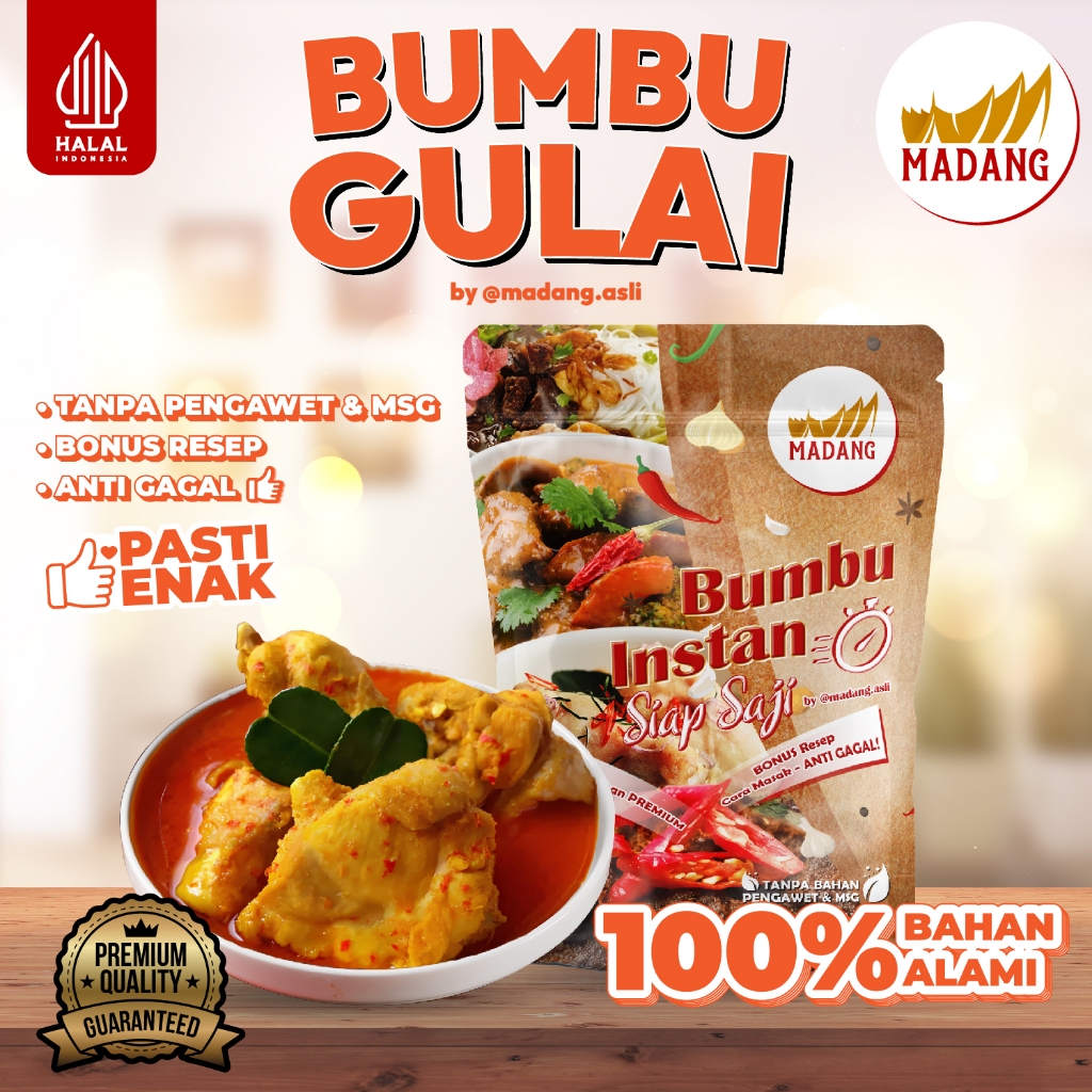 

Bumbu Gulai Instan / Bumbu Gulai Padang PREMIUM untuk 1kg Daging by Madang asli