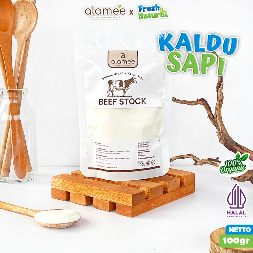 

ALAMEE Kaldu Sapi Bubuk Bumbu Dapur Organik Beef Powder Praktis Seasoning 100gr freshandnatural