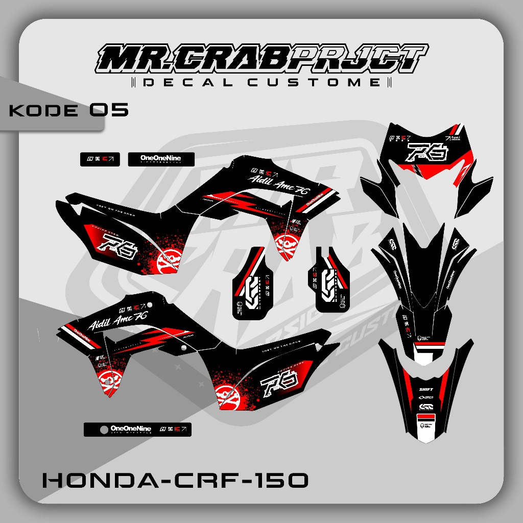 05 DECAL STICKER CRF - DECAL CRF PREMIUM FULL BODY CUSTOM