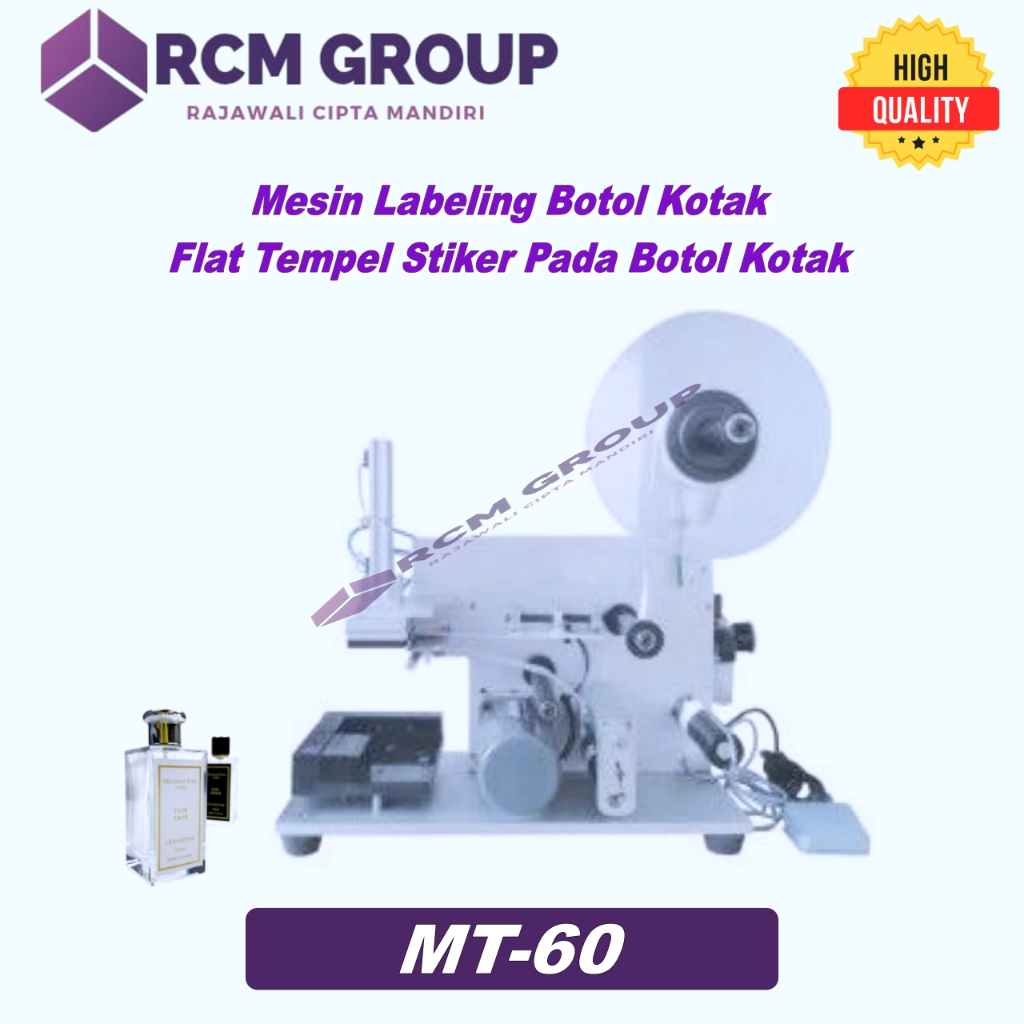 

Mesin Labelling stiker Botol Kotak Botol Datar / Flat Semi-Auto MT-60