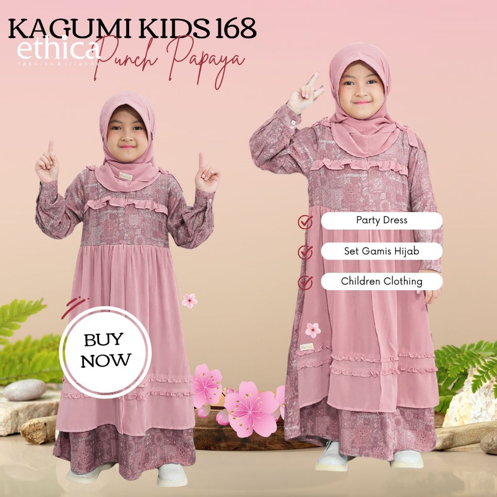 BAJU GAMIS ANAK ETHICA KAGUMI KIDS 168 PUNCH PAPAYA