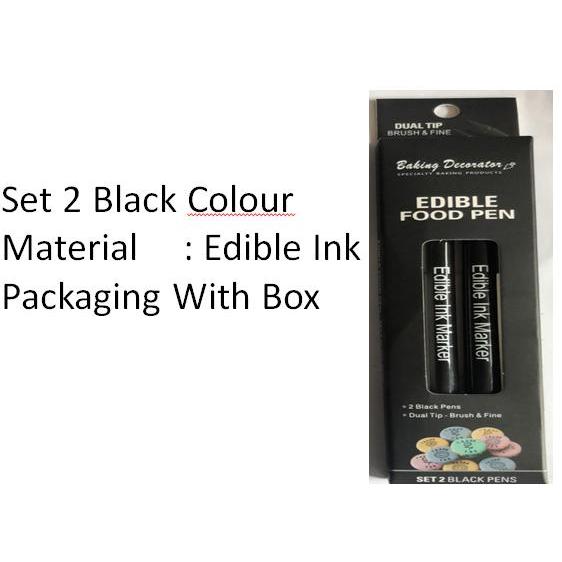 

Edible Pen HITAM 2 SISI Decorating Pen Edible BLACK Edible Food Pen
