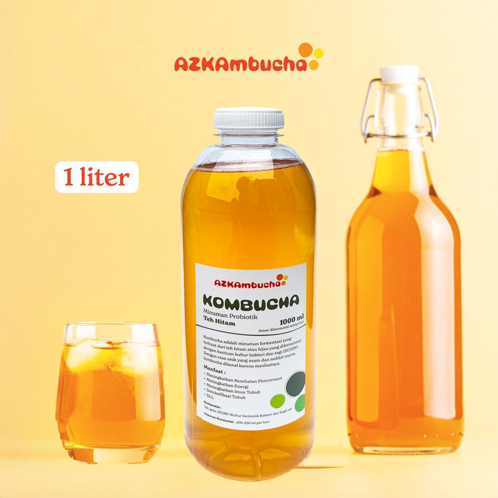 

KOMBUCHA ORIGINAL 1 Liter MINUMAN PROBIOTIK FERMENTASI BISA INSTAN/SAMEDAY