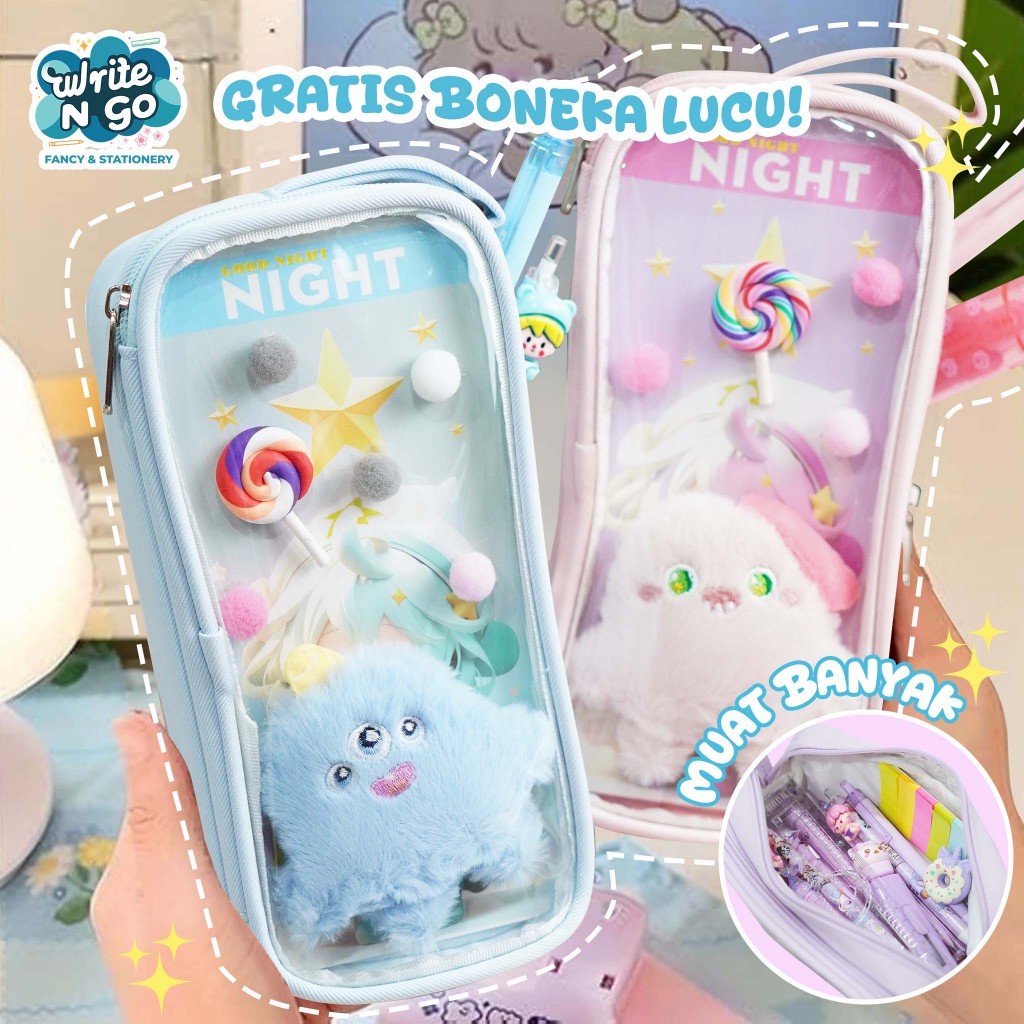 

[BARU] Tempat Pensil FREE Boneka Monster Lucu Kapasitas Besar Premium - XC-3028