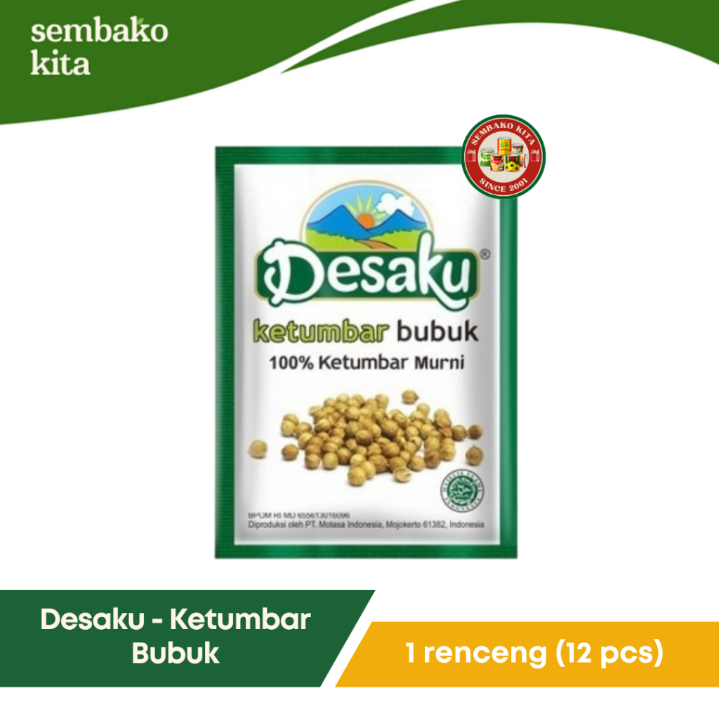 

Desaku – Ketumbar Halus 1 Renceng (12 Sachet x ±10 gr)