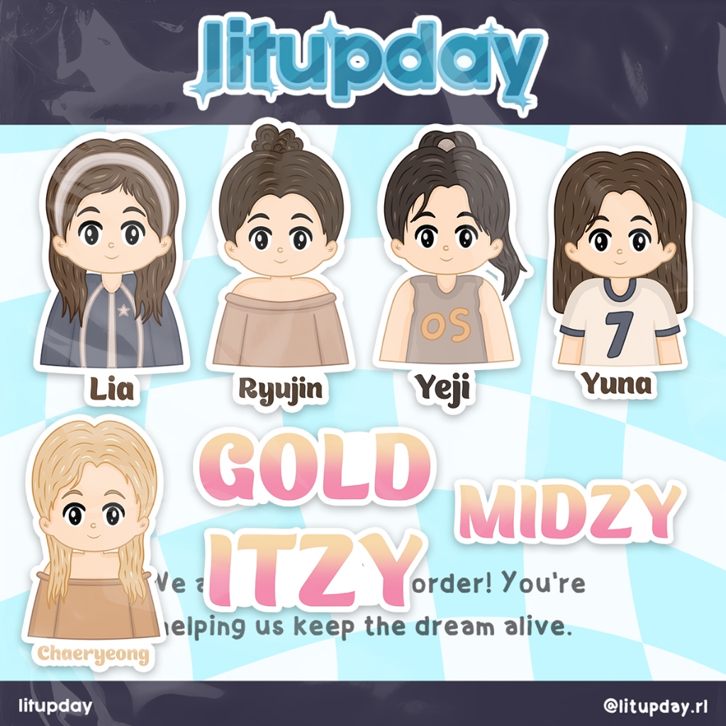 

[GOLD] Stiker Kpop ITZY Die Cut | Stiker Kpop | Anti Air