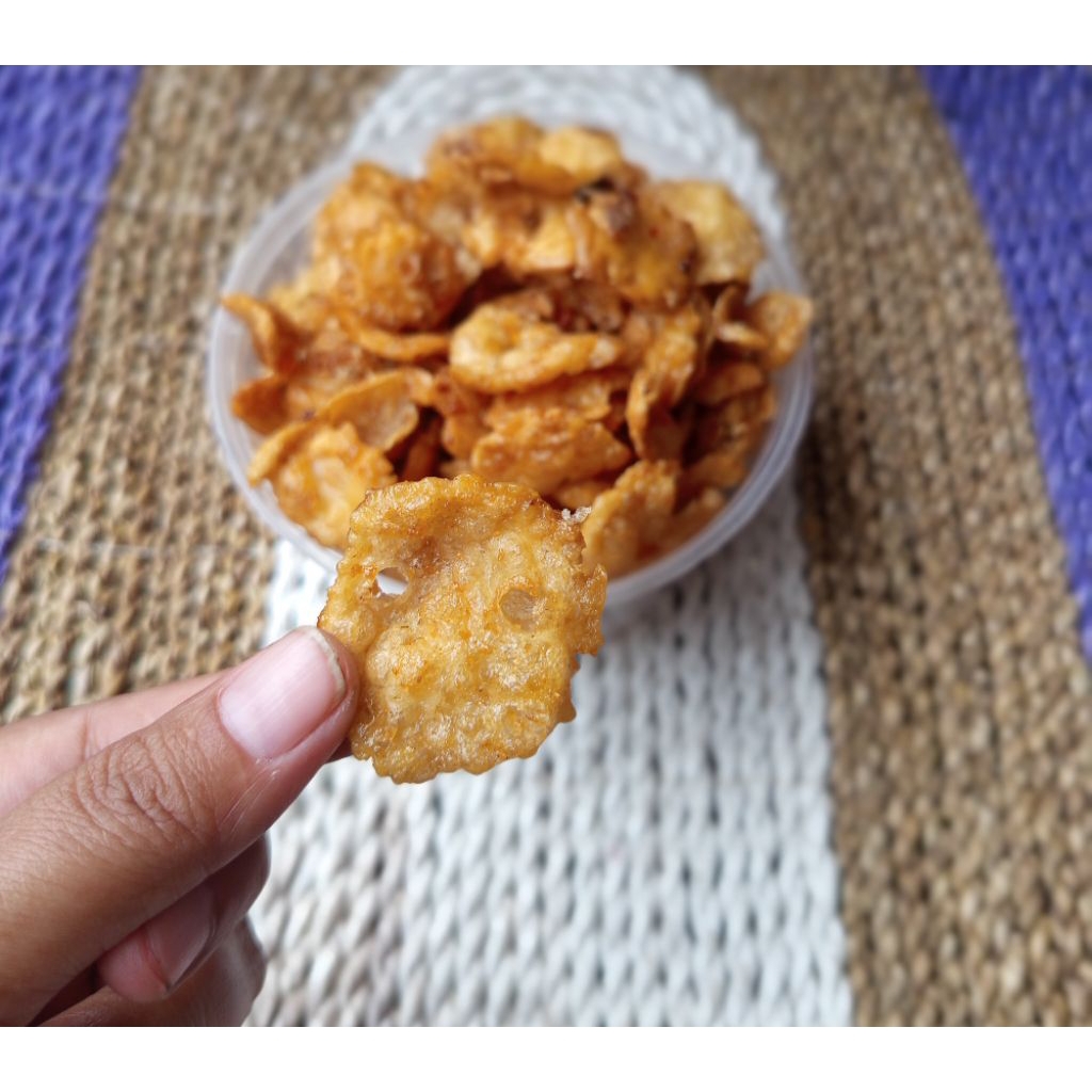 

Emping melinjo siap makan pedas manis / emping pedas manis enak / emping matang / emping RISQI 175 gr / emping melinjo pedas manis enak