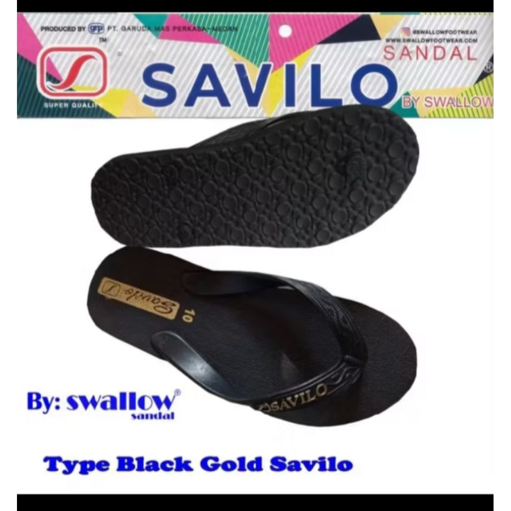 Sandal Savilo type black gold by swallow