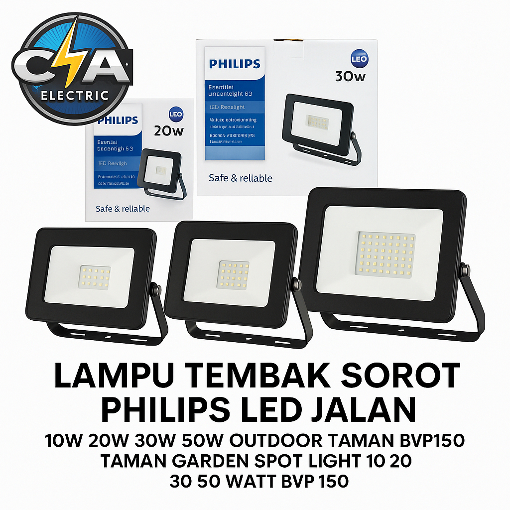Lampu tembak sorot philips led jalan 10w 20w 30w 50w outdoor taman bvp150 taman garden spot light 10
