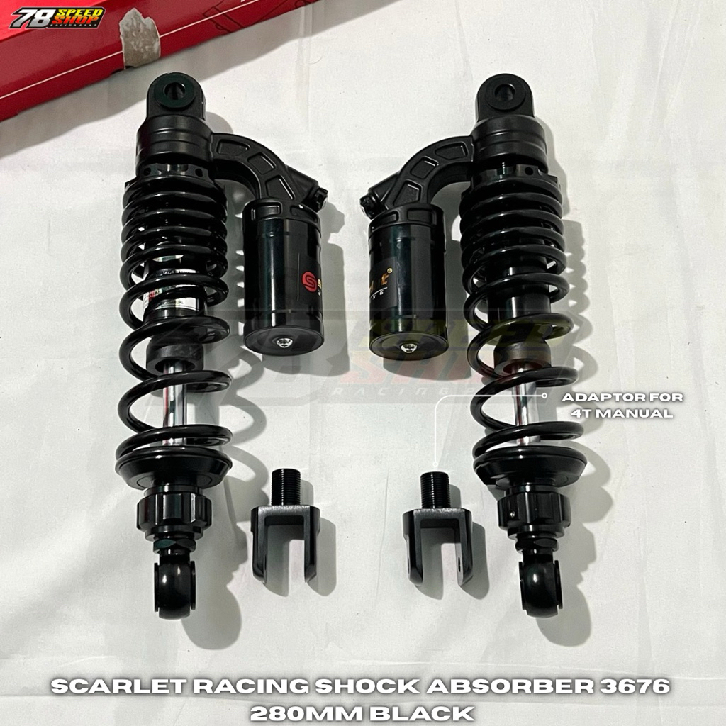 Shockbreaker Shok Belakang Matic Bebek Universal Scarlet Racing 320mm 340mm Tabung Atas Shok Belakan