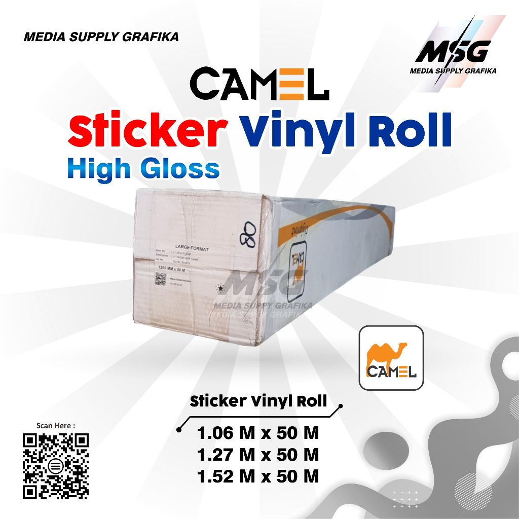 Sticker Vinyl Roll Camel High Gloss 50M | Sticker Vinyl Ecosolvent