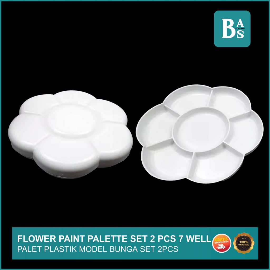 

Flower Paint Palette Set 2 Pcs 7 Well PPW2 - Palet Lukis Bunga - Bali Art Supplies