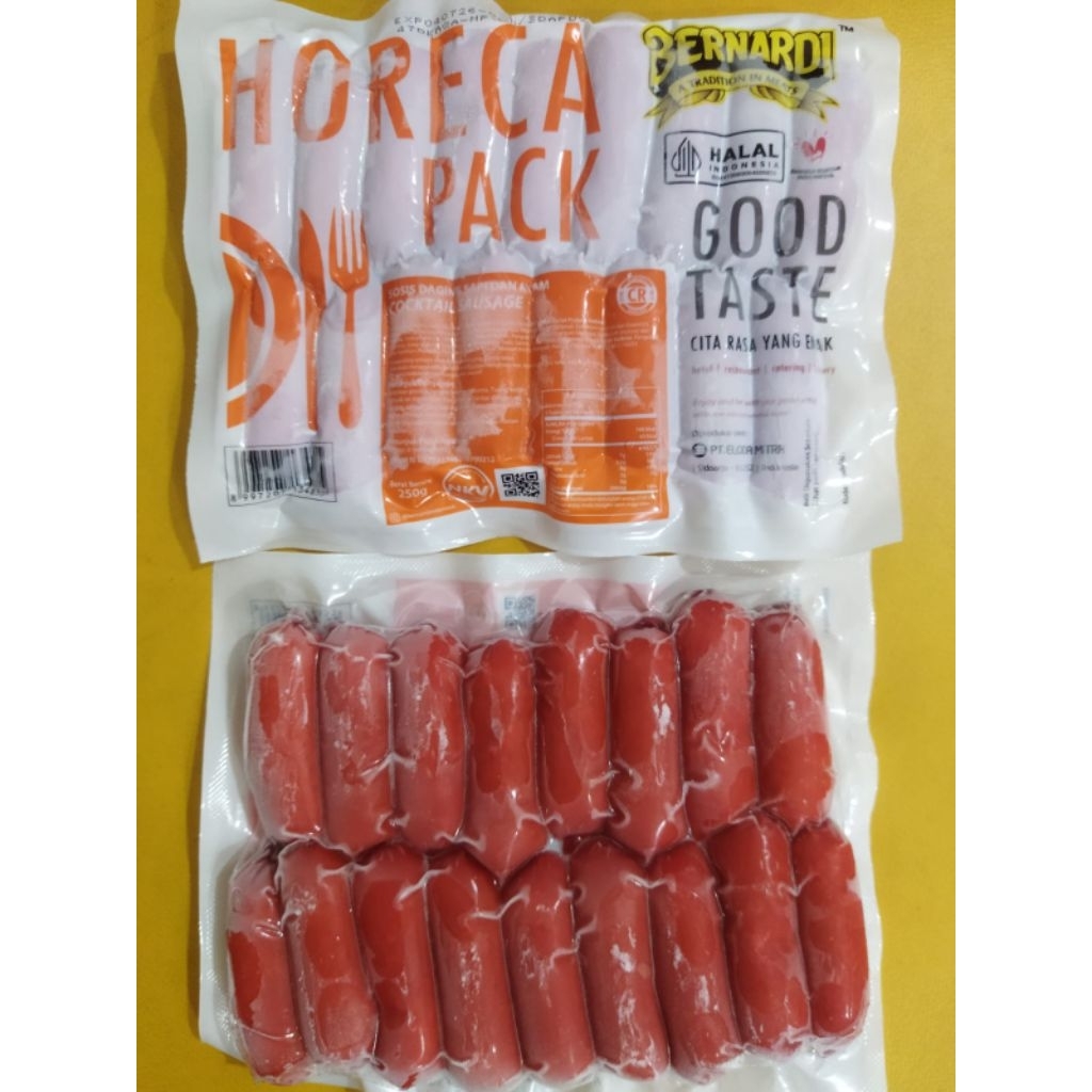 Bernardi Horeka Sosis Merah Cocktail / Sosis Sapi Cocktail / Sosis Merah / Sosis CR | Isi 20 Biji