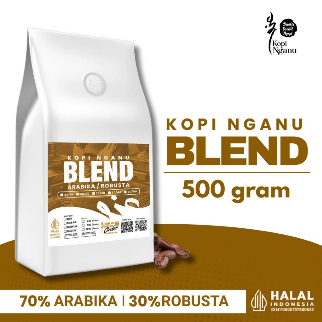 

Kopi Blend Arabika Robusta 70/30 500 Gram Fresh Roast Biji Bubuk Halal – Kopi Nganu
