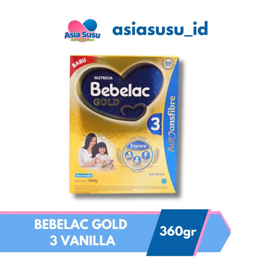 

Bebelac Gold 3 Vanilla 360gr – Formula Teruji Klinis untuk Pencernaan Nyaman​​