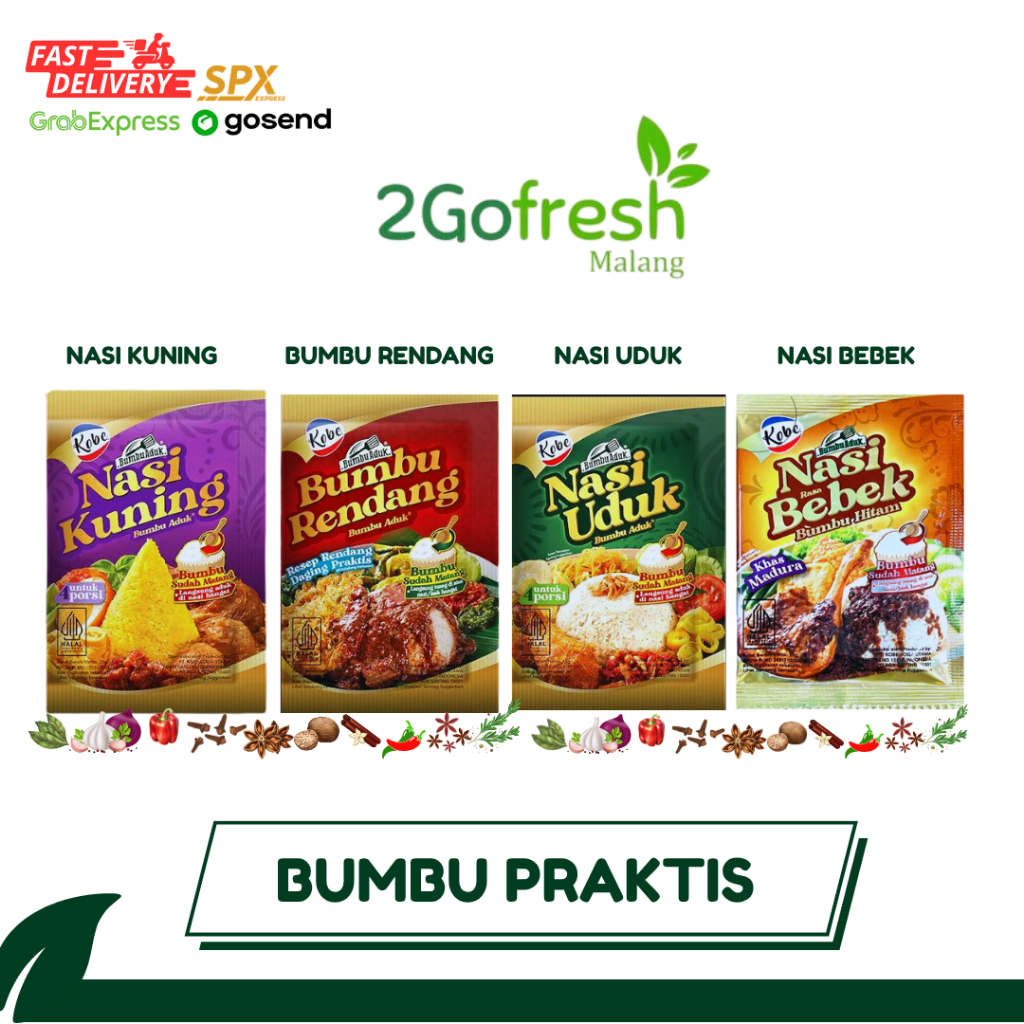 

Bumbu Praktis Bumbu Instant Nasi Kuning | Nasi Uduk | Bumbu Rendang | Nasi Bebek Per Sachet - Sayur Sayuran
