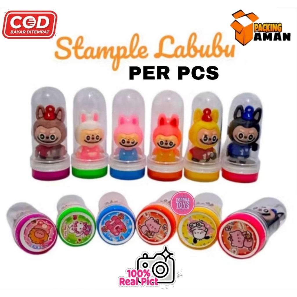 

COD PROMO PERPCS MAINAN MURAH ANAK STEMPEL CAP LABUBU STEMPEL KARAKTER