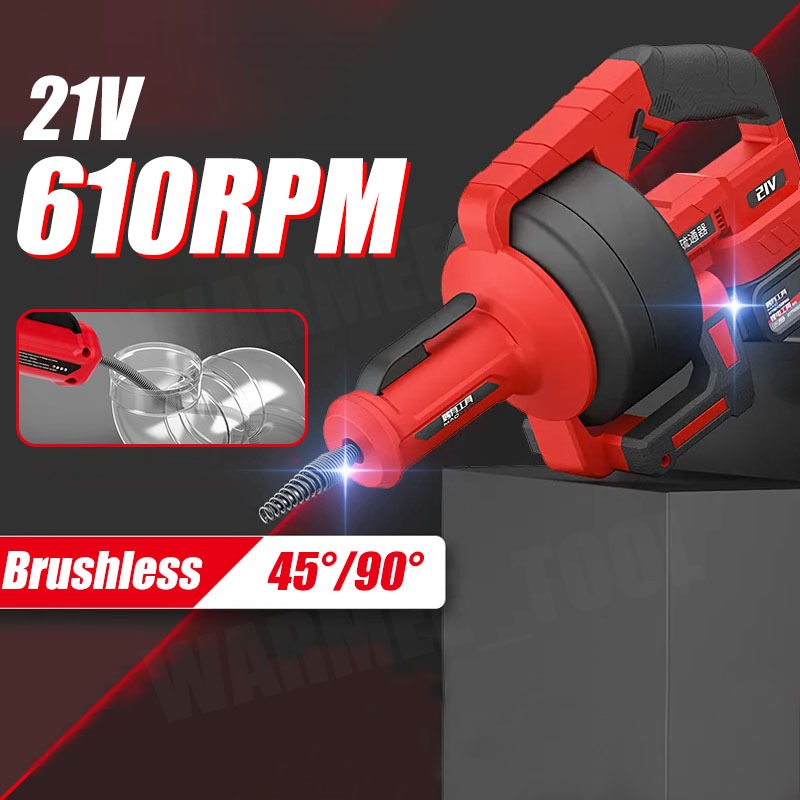 WARMEE Alat pembersih saluran pipa mampet baterai alat pembersih pipa mampet mesin pembersih pipa te