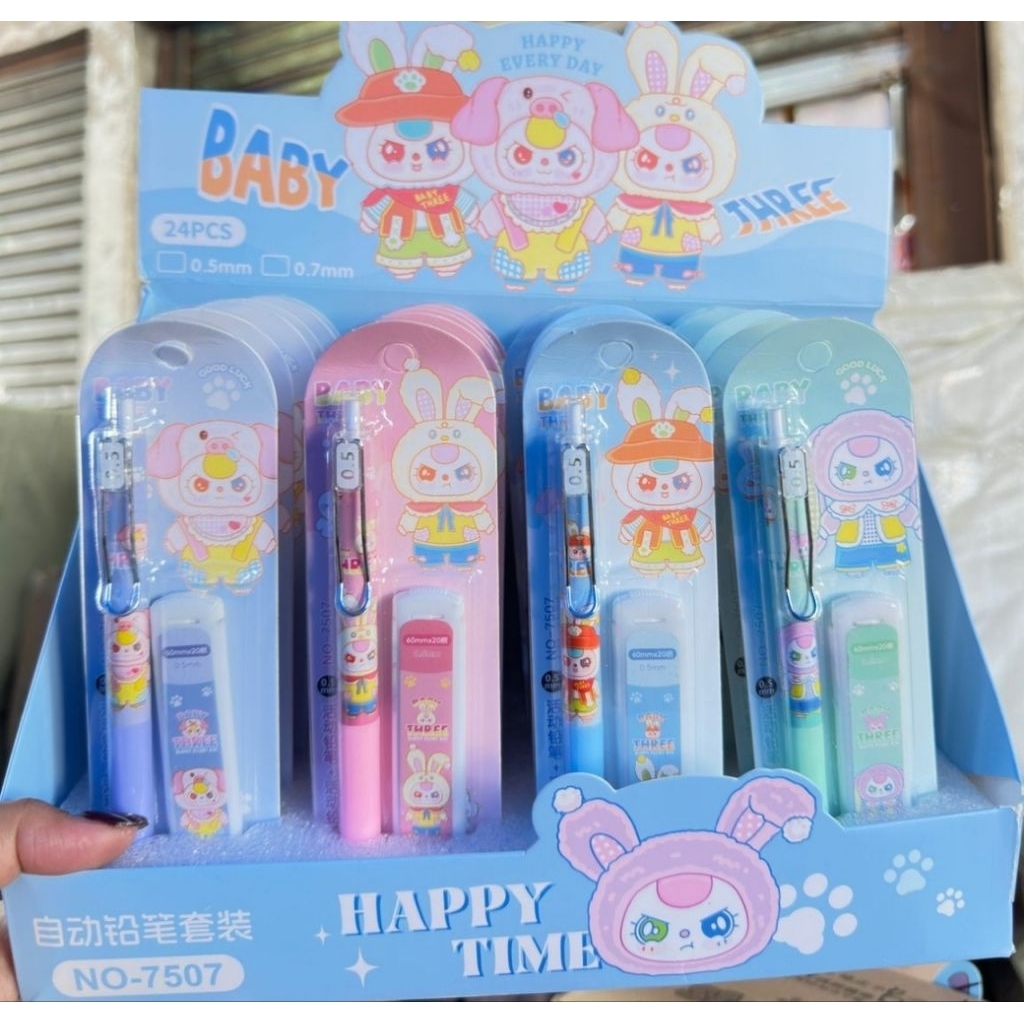

1 BOX PENSIL MEKANIK BABY THREE NEW ISI 24