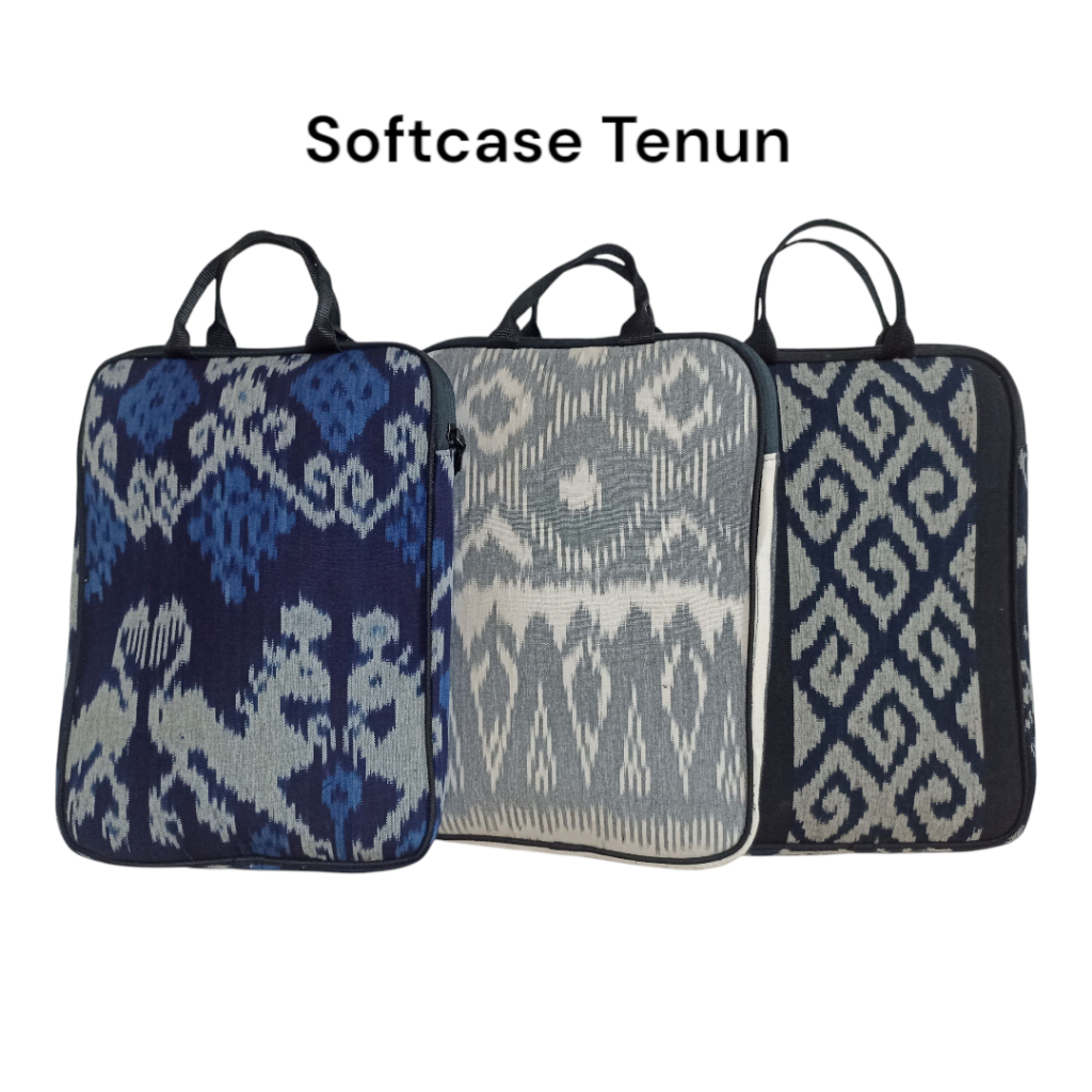 Softcase Tenun Laptop 15 Inch  Lapisan Waterproof  Model Berdiri