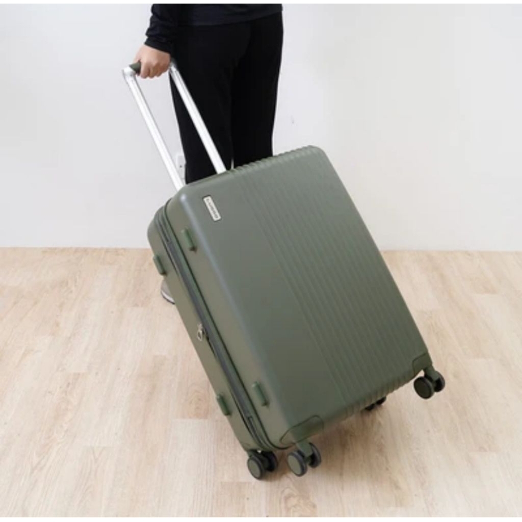 LUGGO 24 INCI MILES KOPER PC TSA LOCK EXPANDABLE HIJAU ARMY