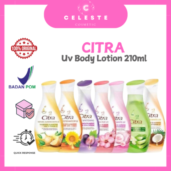CITRA | Uv Body Lotion 210ml || Fresh Glow Uv With Aloe Vera Hand Body - Sun Protected Glow SPF 20 -