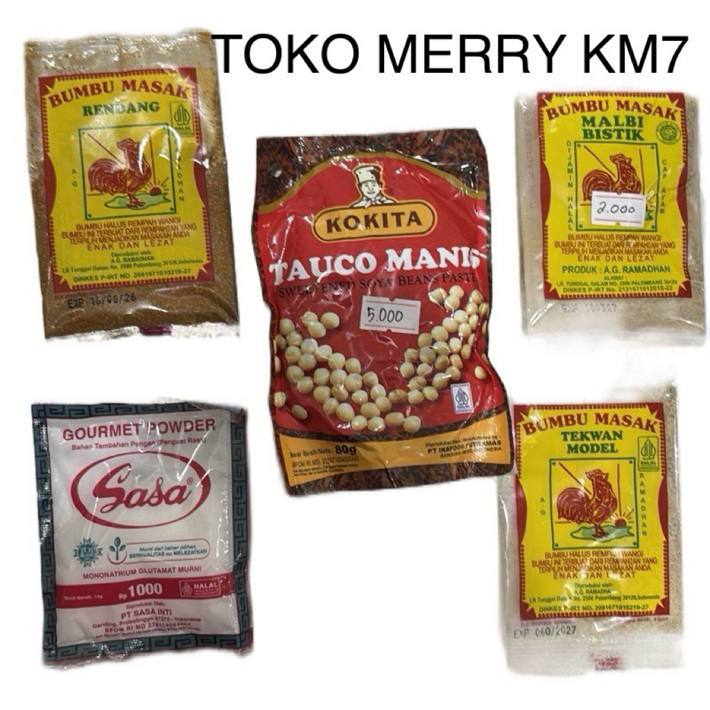 

(C5) Combo Hemat Bumbu masak cap ayam Rendang, Malbi bistik, Tekwan Model, Kokita tauco, Sasa 1000