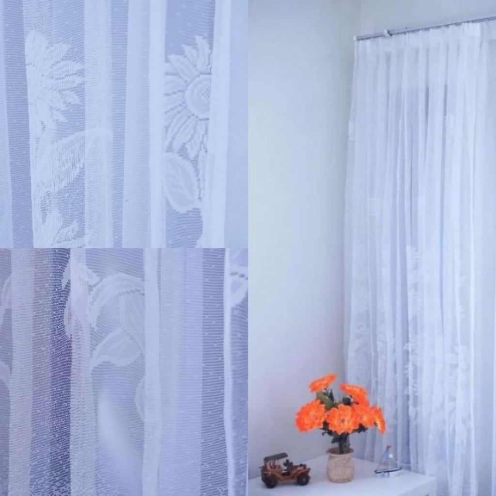 Vitrase gorden dalaman gorden puring gorden lapisan gorden jendela pintu minimalis motif bunga matah