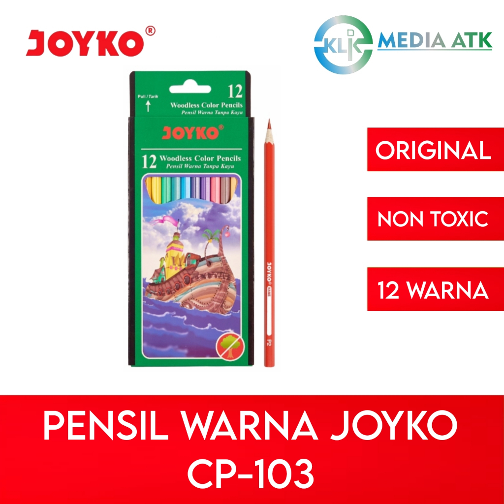 

Pensil Warna CP-103 Woodless - 12 Warna