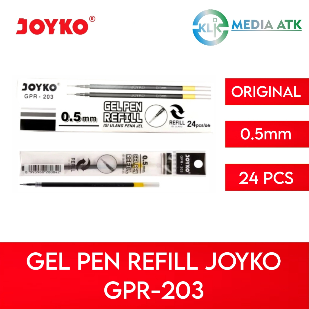 

Isi Ulang Gel Pen Refill Joyko GPR-203 0.5mm - 24 Pcs