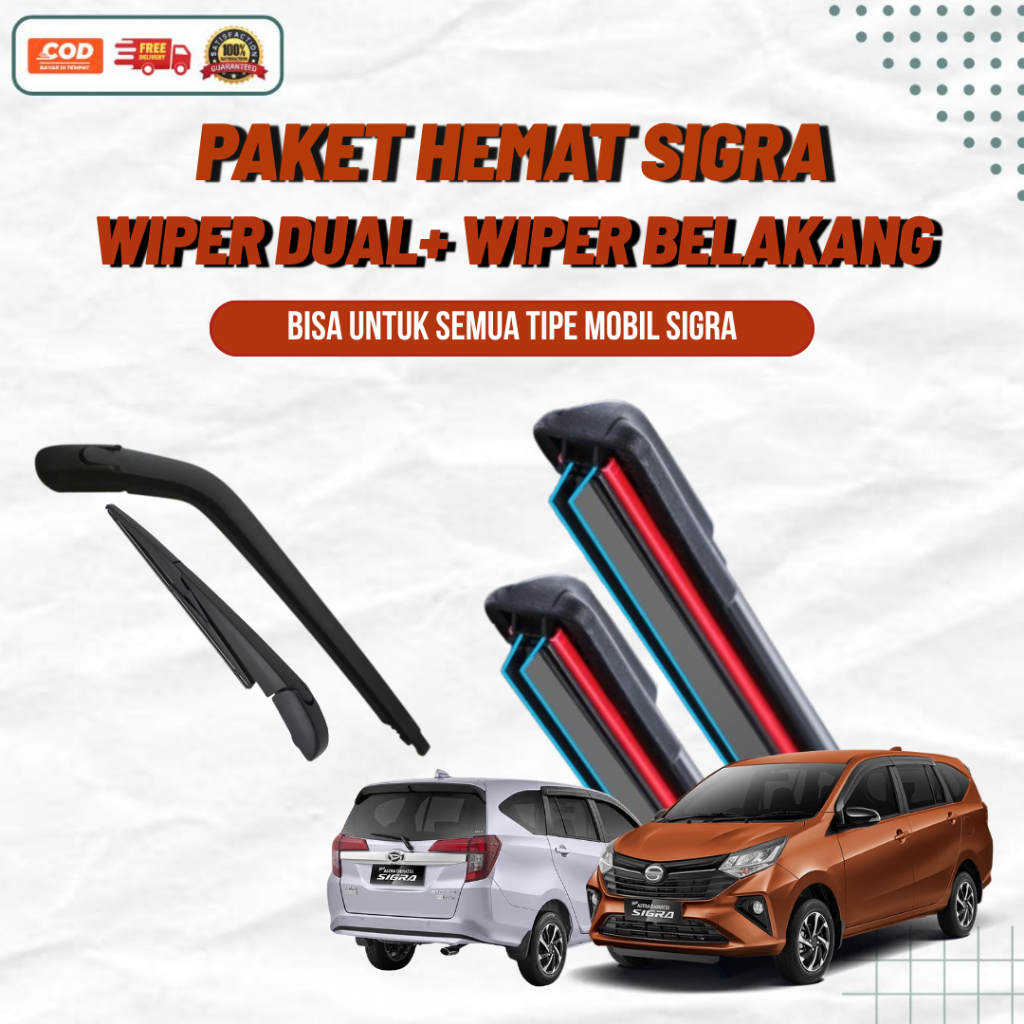 Paket Hemat Wiper Dual Depan dan Wiper Belakang Sigra | Wiper Dual Depan Belakang Sigra| Berkualitas